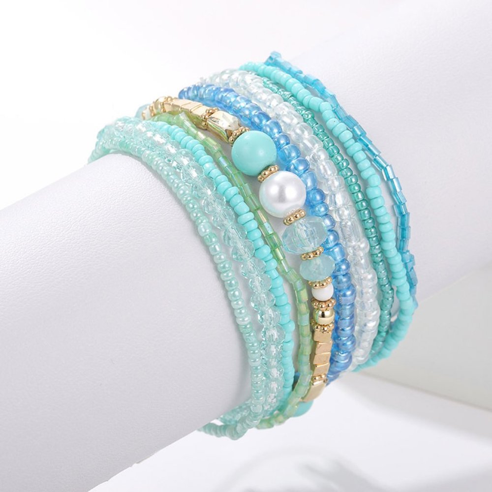 Natural Stone Crystal Stretch Set of 9 - Picture 3 of 4